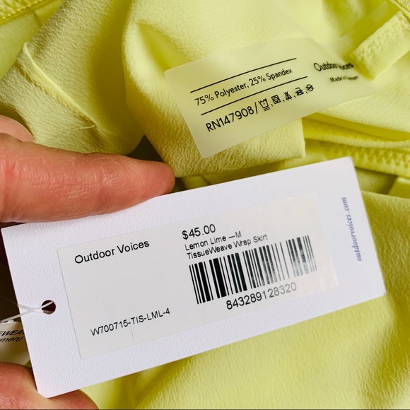 Outdoor Voices Lemon Lime Tissue Weave Wrap Skirt - Picture 11 of 11